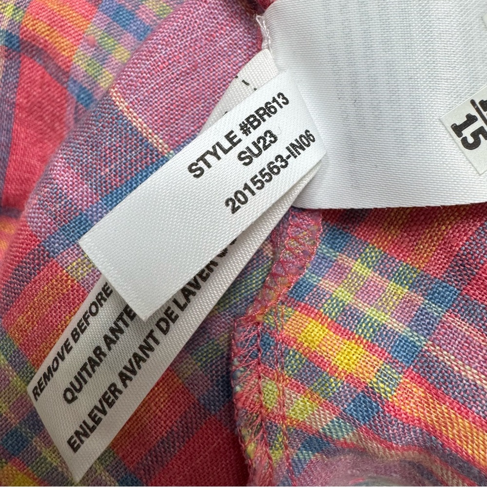 J. Crew Sunset Plaid Amber Linen Top - Picture 12 of 12